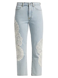 The Crochet Vertical Crop Jeans