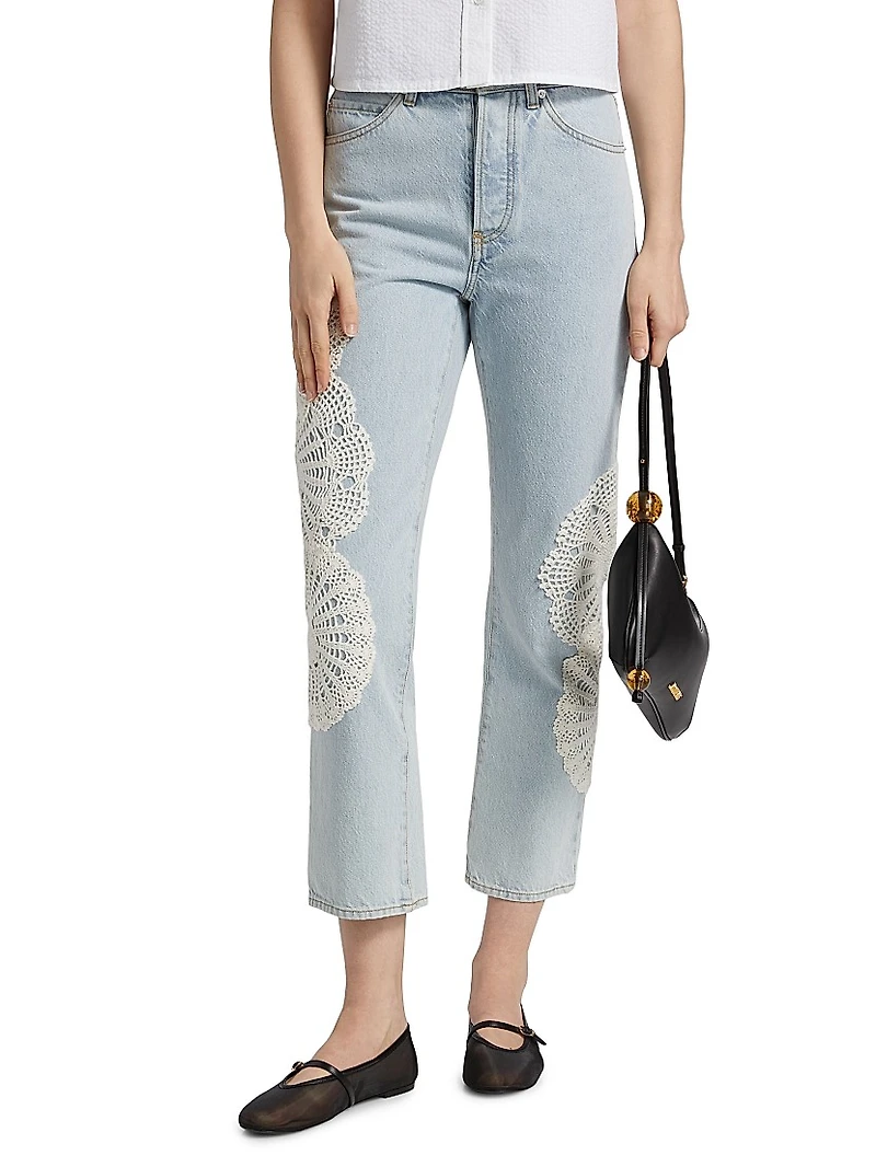 The Crochet Vertical Crop Jeans