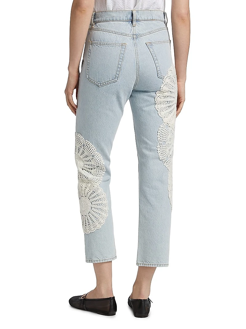 The Crochet Vertical Crop Jeans