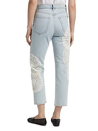 The Crochet Vertical Crop Jeans