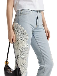 The Crochet Vertical Crop Jeans