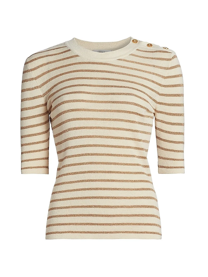 The Marina Striped Linen-Blend Sweater