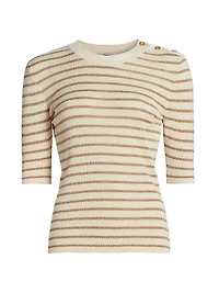 The Marina Striped Linen-Blend Sweater