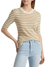 The Marina Striped Linen-Blend Sweater
