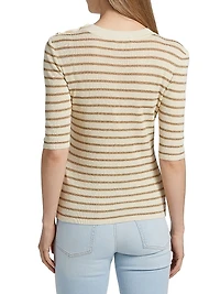 The Marina Striped Linen-Blend Sweater