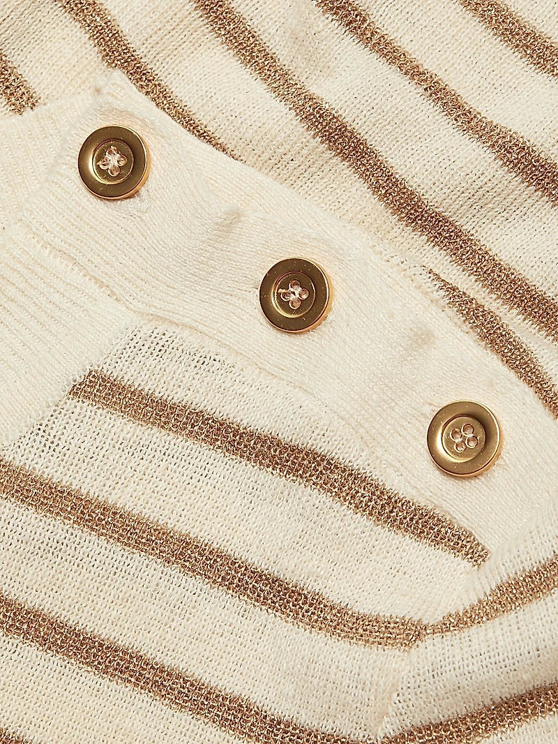 The Marina Striped Linen-Blend Sweater