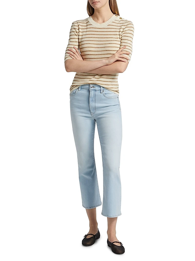 The Marina Striped Linen-Blend Sweater