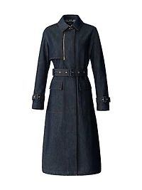 India Cotton Denim Trench Coat