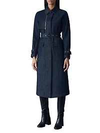 India Cotton Denim Trench Coat