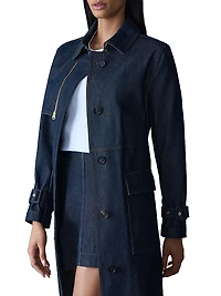 India Cotton Denim Trench Coat