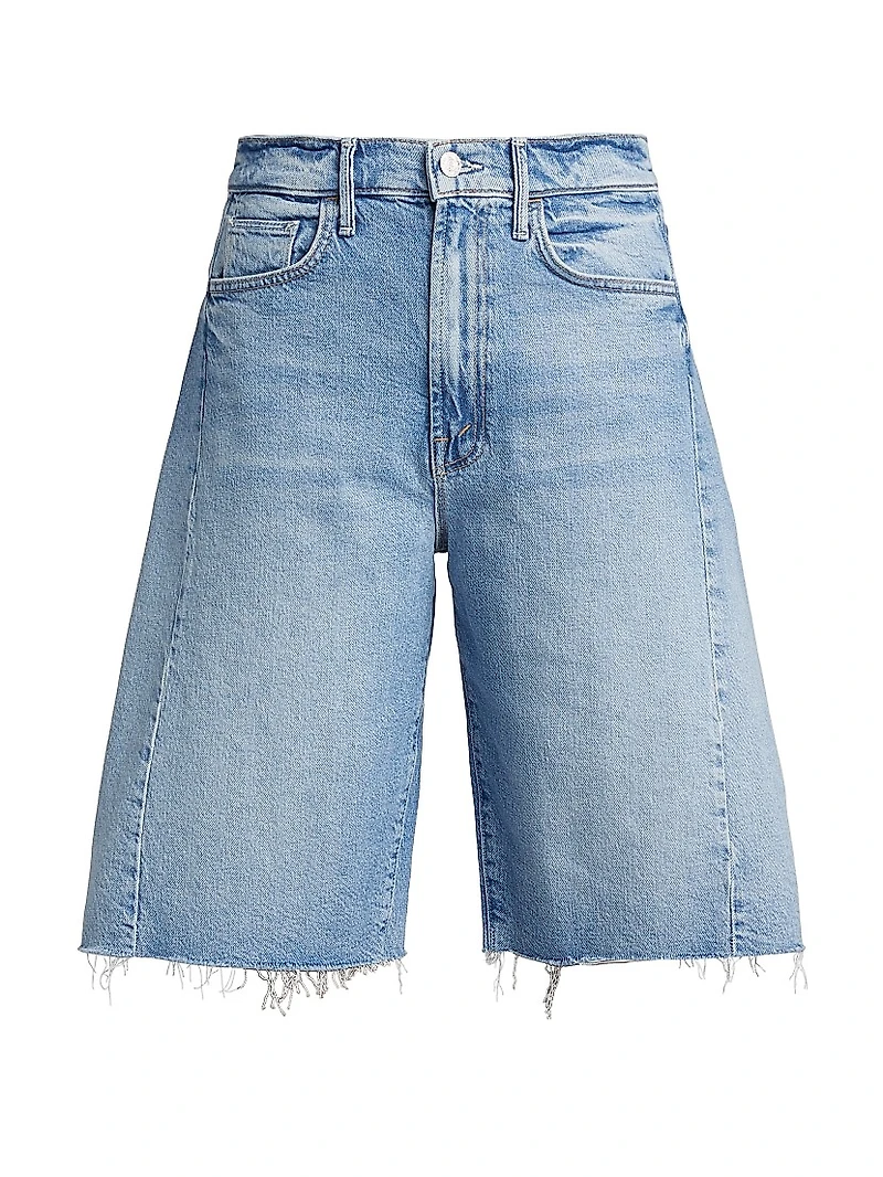 The Half-Pipe Bermuda Frayed Denim Shorts