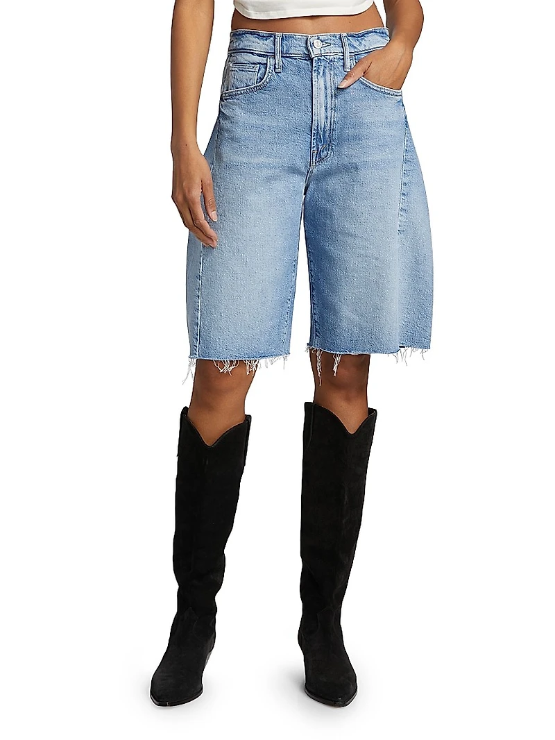 The Half-Pipe Bermuda Frayed Denim Shorts
