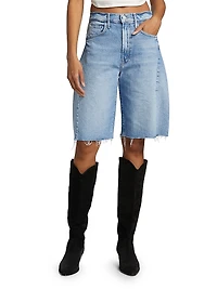 The Half-Pipe Bermuda Frayed Denim Shorts