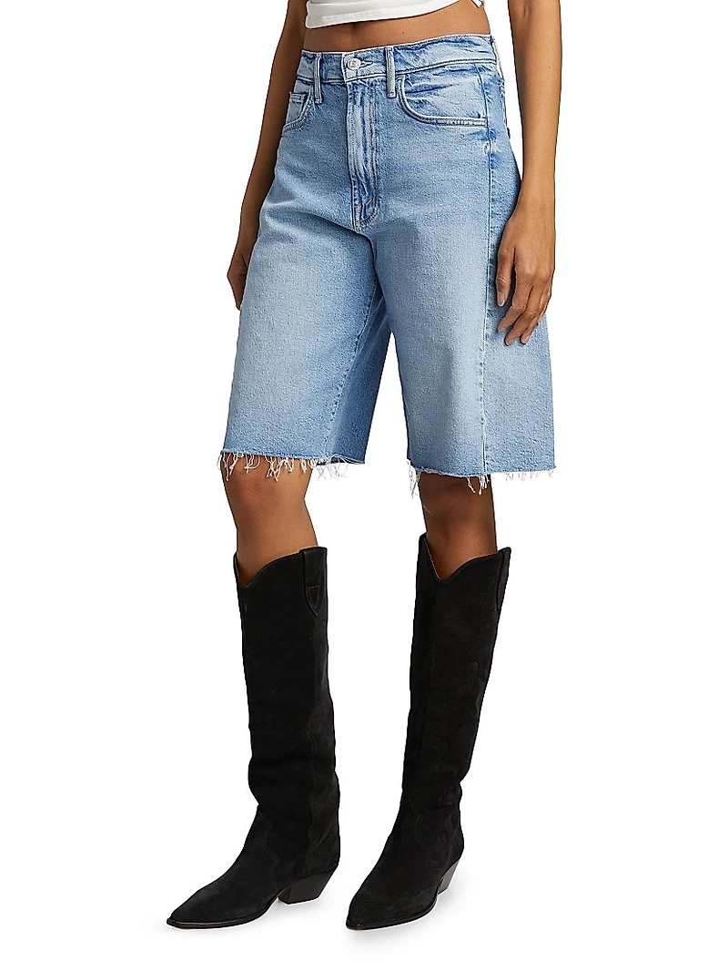 The Half-Pipe Bermuda Frayed Denim Shorts