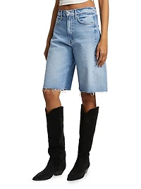 The Half-Pipe Bermuda Frayed Denim Shorts