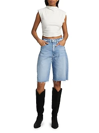 The Half-Pipe Bermuda Frayed Denim Shorts