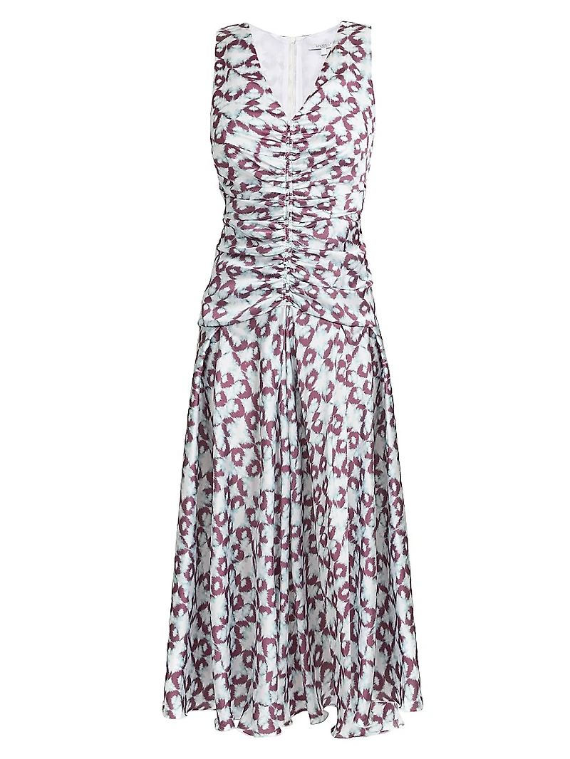 Ruched A-Line Midi-Dress