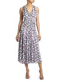 Ruched A-Line Midi-Dress