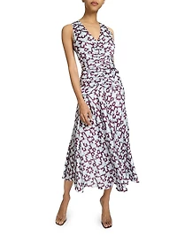 Ruched A-Line Midi-Dress