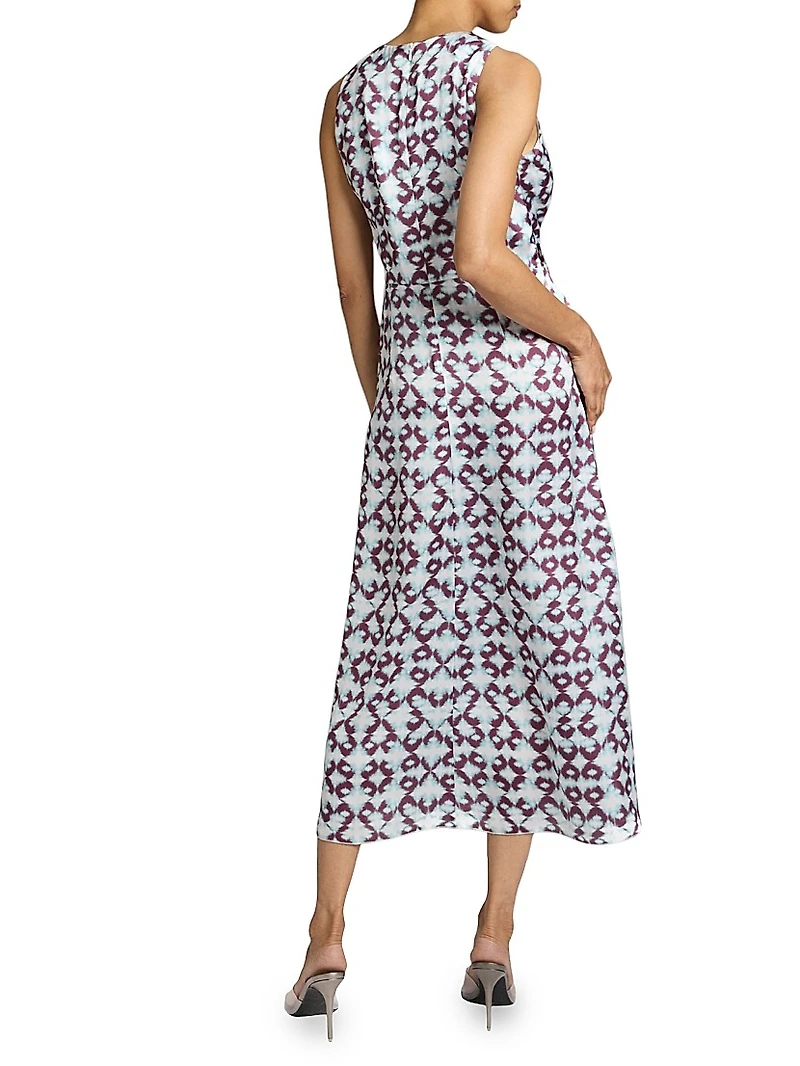 Ruched A-Line Midi-Dress