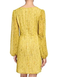 Paisley Print Ruffle Minidress