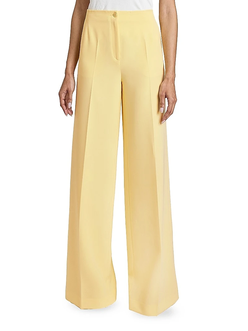Techno Crepe Wide-Leg Pants