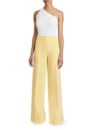 Techno Crepe Wide-Leg Pants