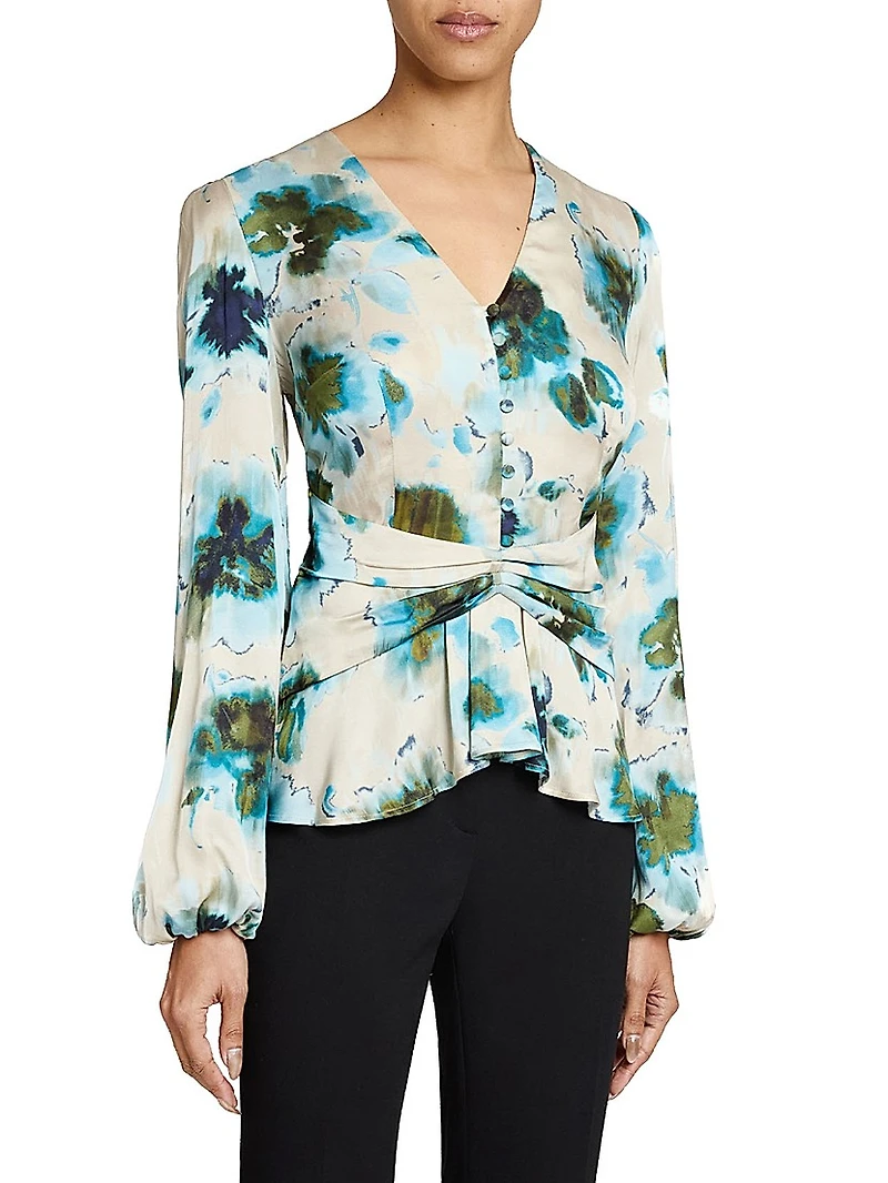 Floral Long-Sleeve Blouse