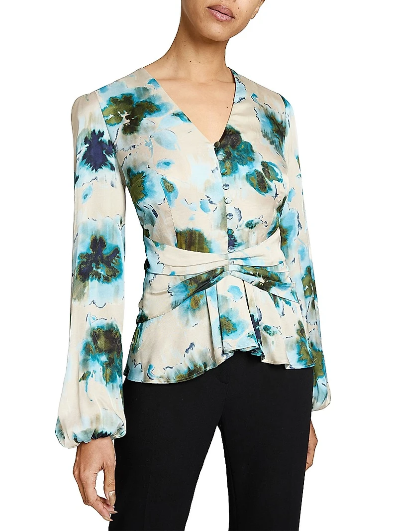 Floral Long-Sleeve Blouse