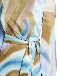 Printed A-Line Midi-Dress