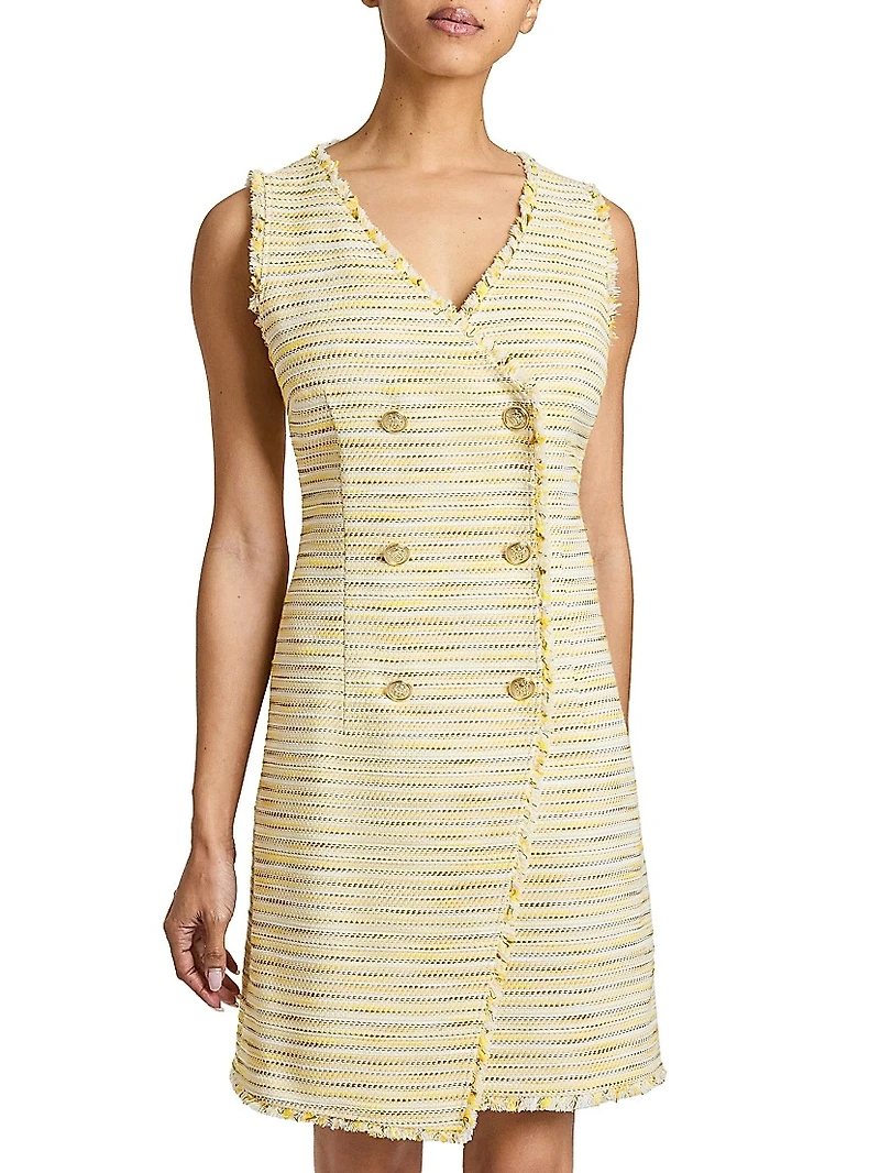 Cotton-Blend Tweed Sleeveless Dress