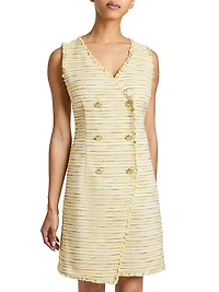 Cotton-Blend Tweed Sleeveless Dress