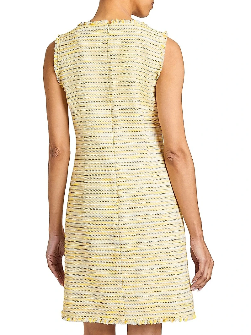 Cotton-Blend Tweed Sleeveless Dress