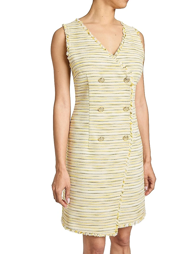 Cotton-Blend Tweed Sleeveless Dress