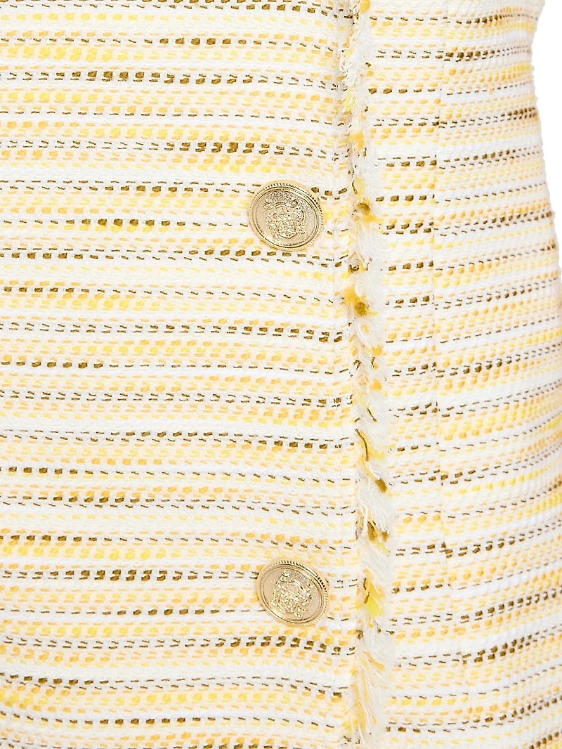 Cotton-Blend Tweed Sleeveless Dress