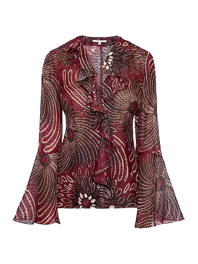 Floral Georgette Ruffle Blouse