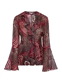 Floral Georgette Ruffle Blouse