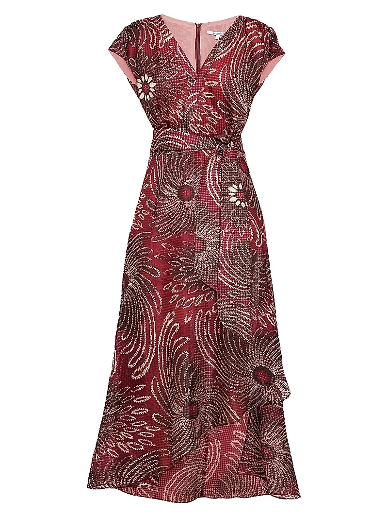 Floral Asymmetric Hi-Lo Midi-Dress