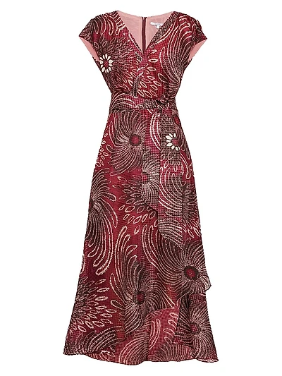 Floral Asymmetric Hi-Lo Midi-Dress