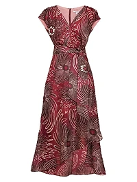 Floral Asymmetric Hi-Lo Midi-Dress