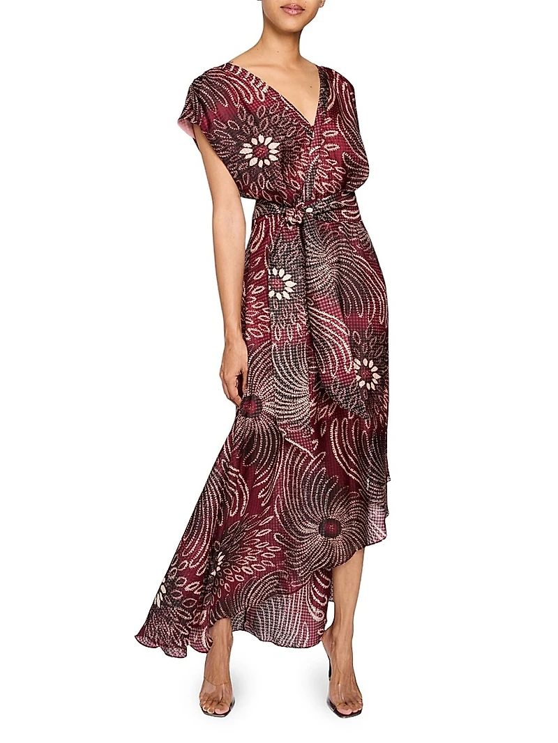 Floral Asymmetric Hi-Lo Midi-Dress