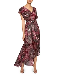Floral Asymmetric Hi-Lo Midi-Dress