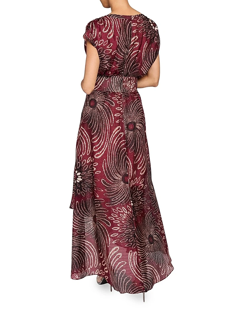 Floral Asymmetric Hi-Lo Midi-Dress