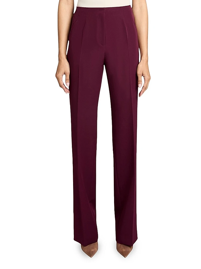 Techno Crepe Straight-Leg Pants