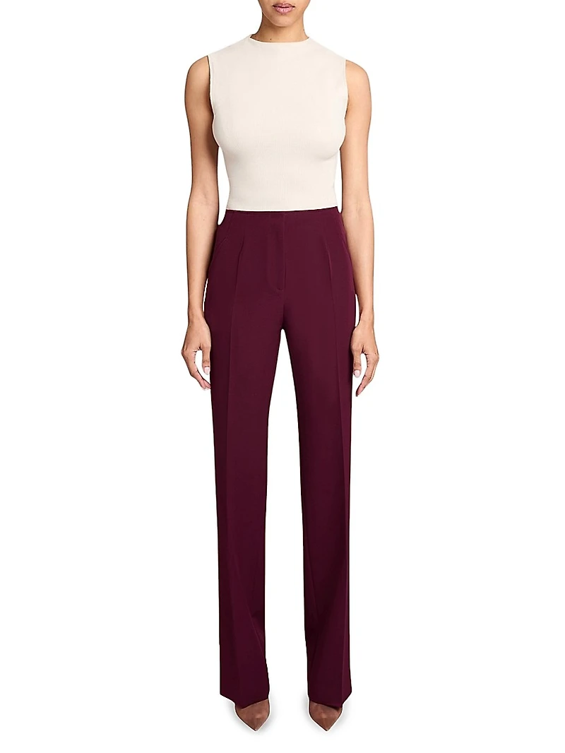 Techno Crepe Straight-Leg Pants