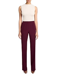 Techno Crepe Straight-Leg Pants