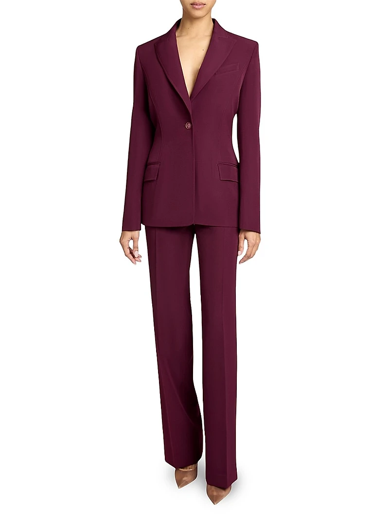 Techno Crepe Straight-Leg Pants