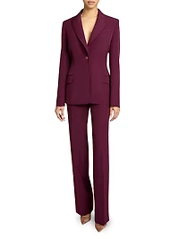 Techno Crepe Straight-Leg Pants