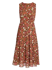 Carma Floral Georgette A-Line Midi-Dress