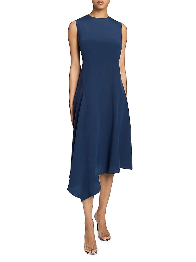 Asymmetric Relaxed Midi-Dress